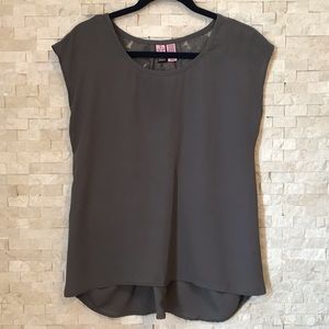 Grey blouse with lace back